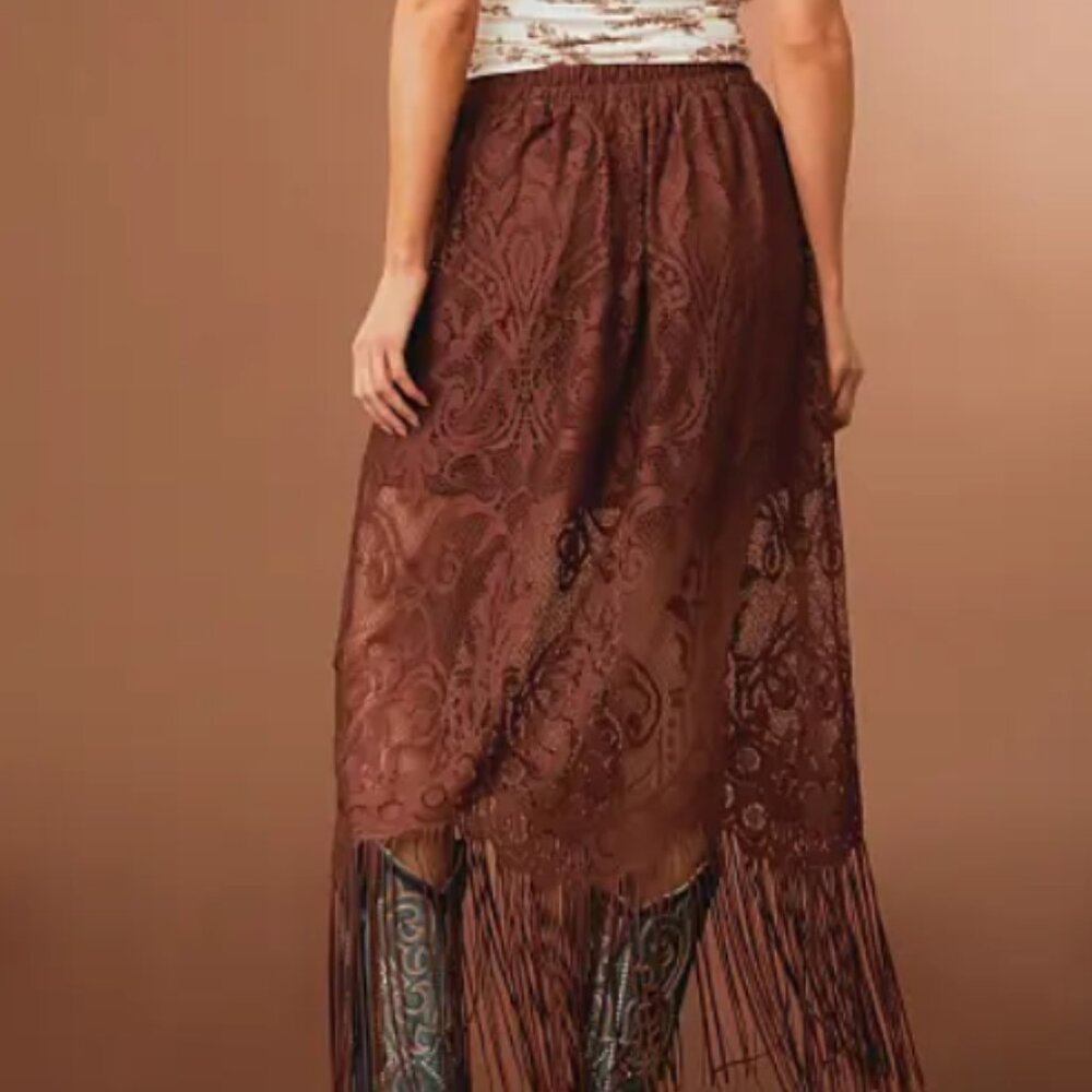 Stirling & Stitch Lace Fringe Skirt from the Buckle